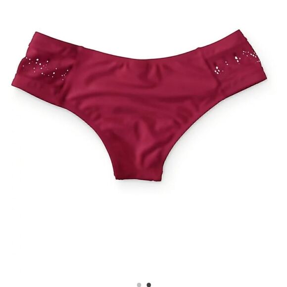 NWT Malibu burgundy lazercut cheeky bikini bottom - Picture 3 of 10